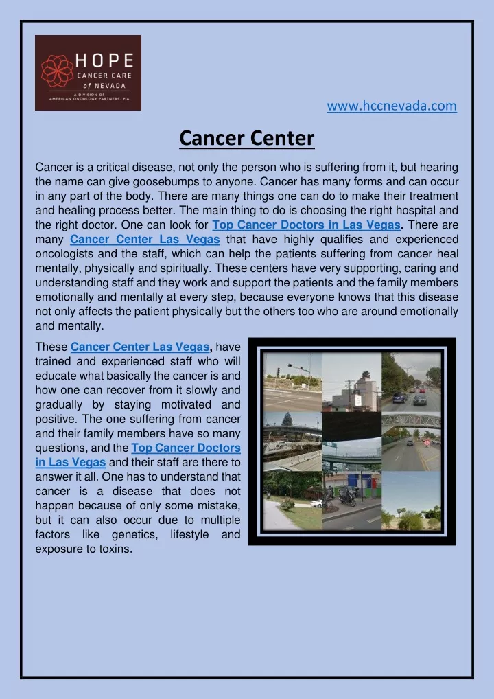 www hccnevada com cancer center