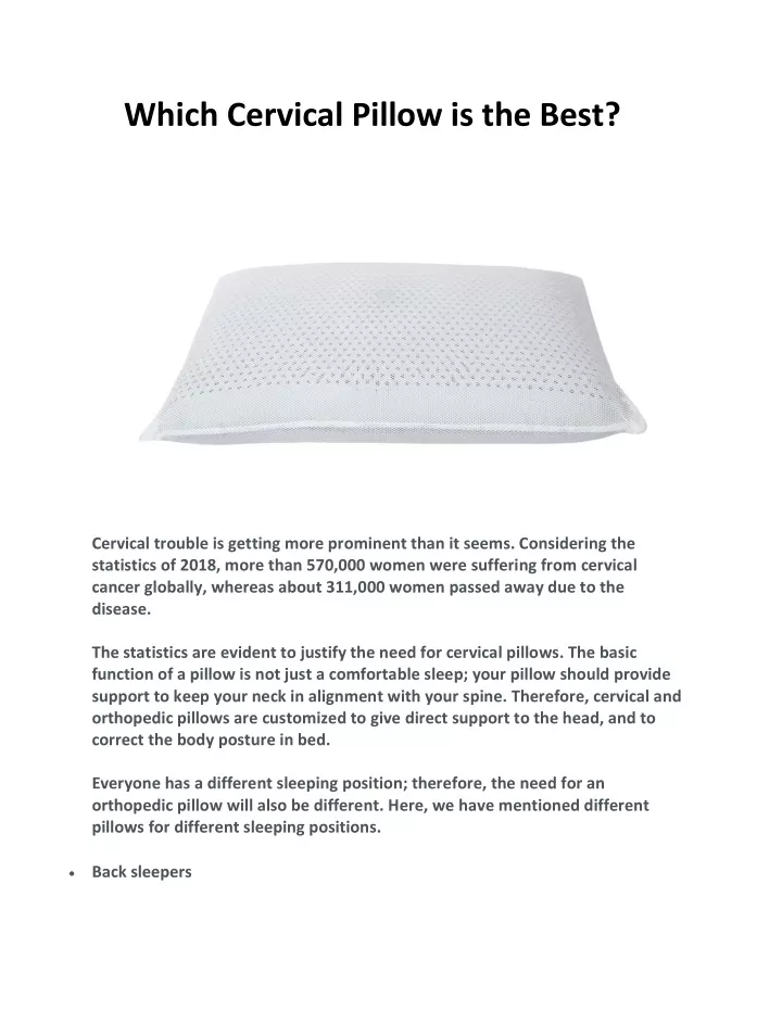 which cervical pillow is the best