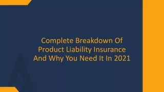 Product Liability Insurance