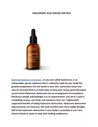 hydrating hyaluronic acid serum.,