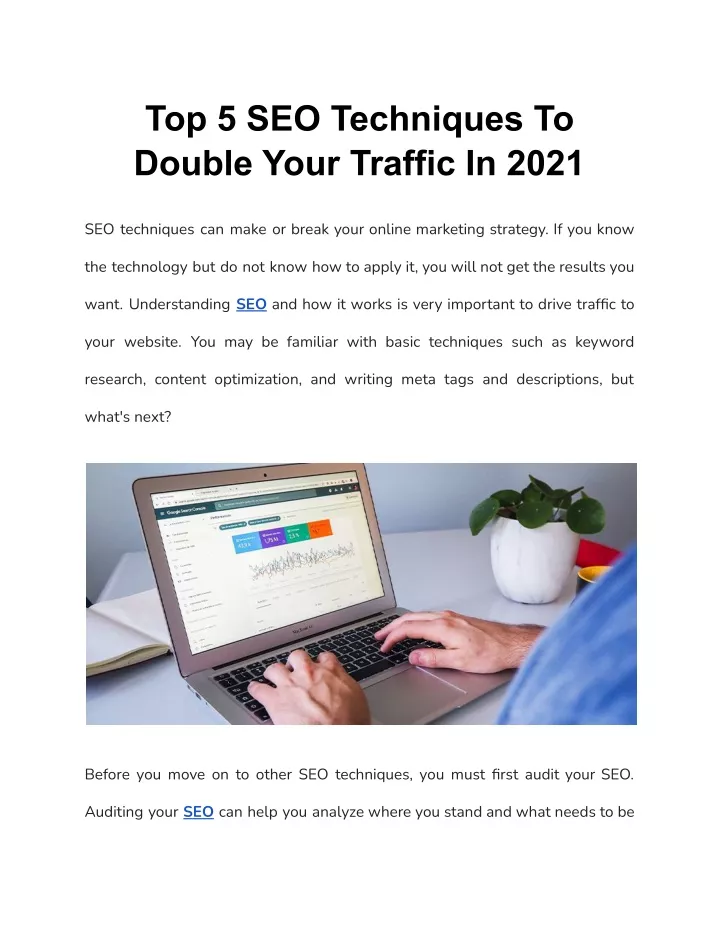 top 5 seo techniques to double your traffic