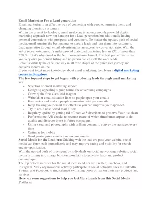 email marketing for a lead generation email
