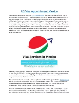 US Visa Appointment Mexico