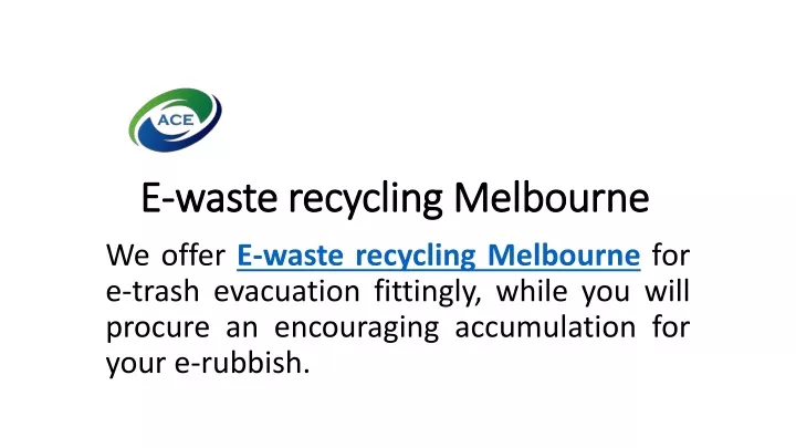 e waste recycling melbourne