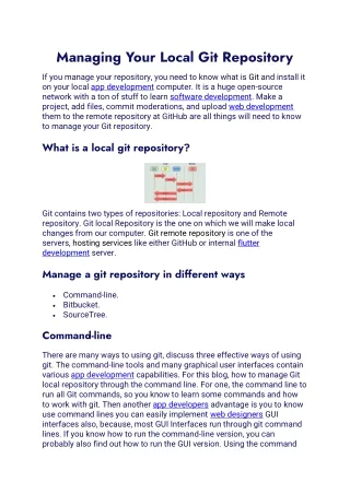 managing your local git repository if you manage