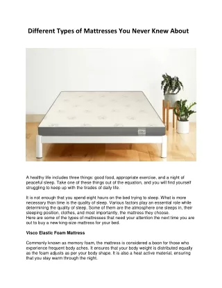 different types of mattresses you never knew about