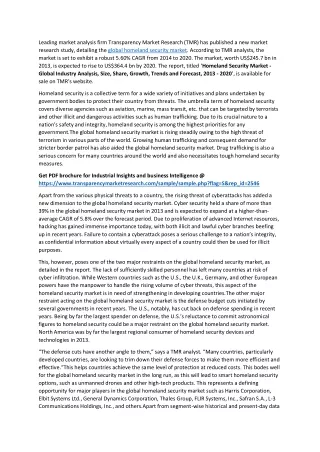 leading market analysis firm transparency market