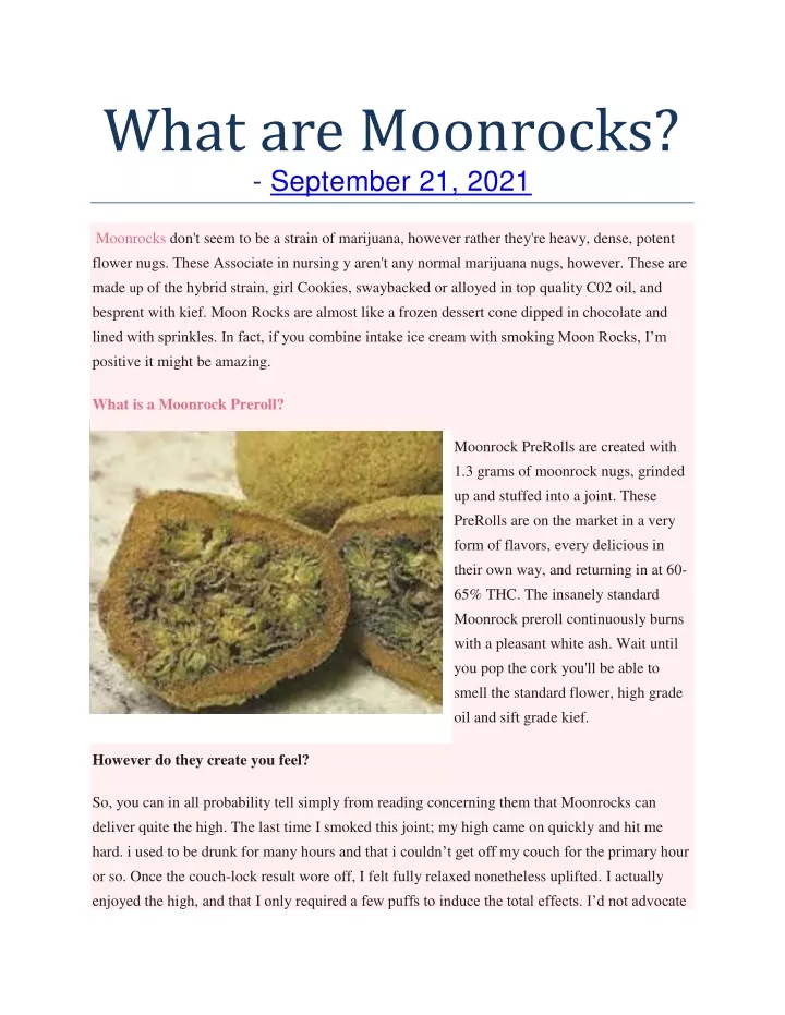what are moonrocks september 21 2021