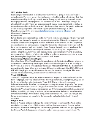 seo module tools search engine optimization