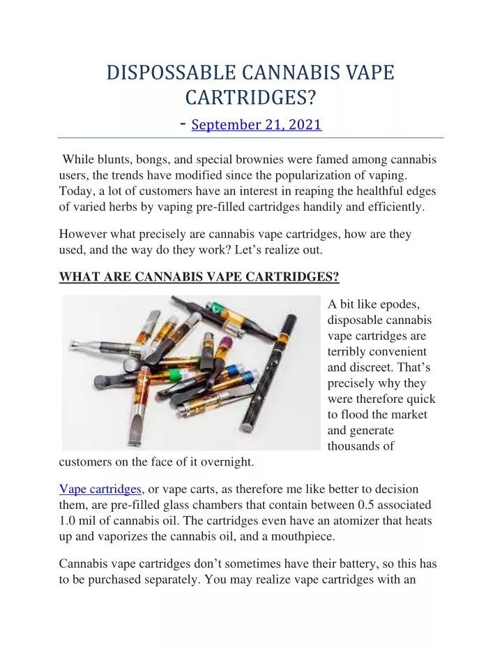 dispossable cannabis vape cartridges september