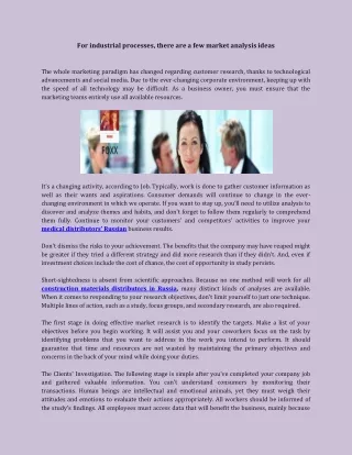 for industrial processes there are a few market