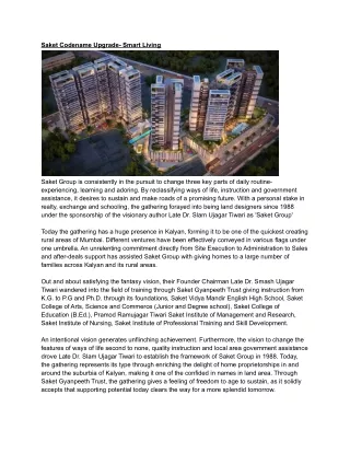 saket codename upgrade smart living