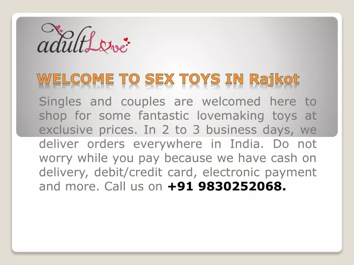 w elcome t o sex toys in rajkot