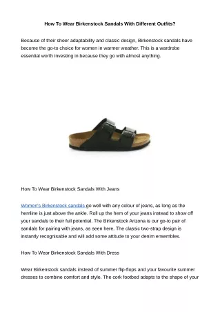 How To Wear Birkenstock Sandals With Different Outfits?