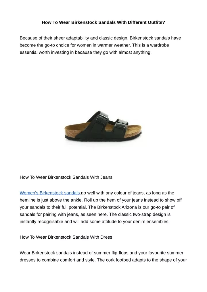 PPT - How To Wear Birkenstock Sandals With Different Outfits ...