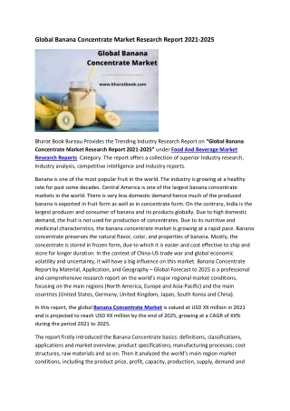 global banana concentrate market research report