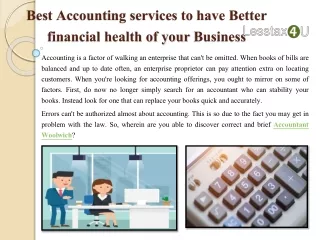 Best Accounting services to have Better financial health of your Business