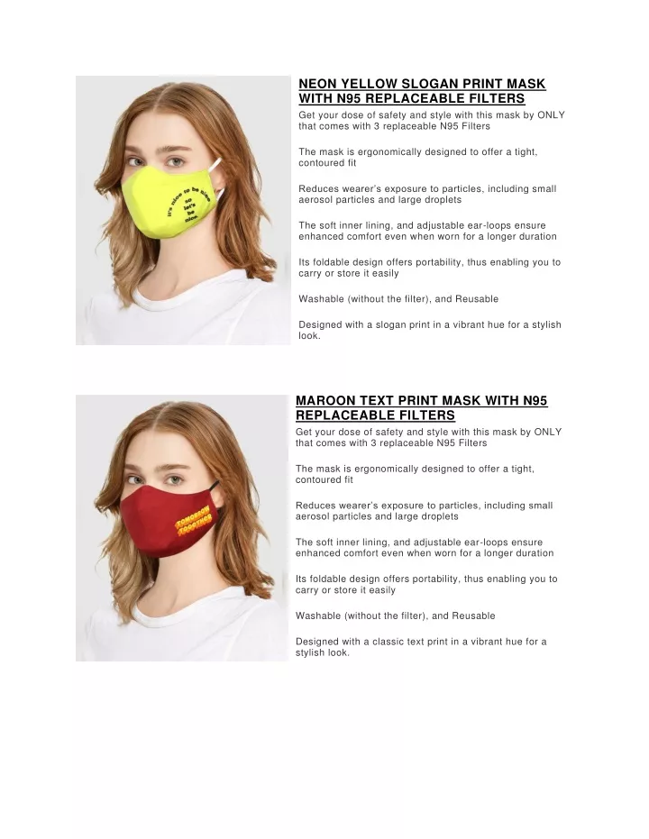 neon yellow slogan print mask with
