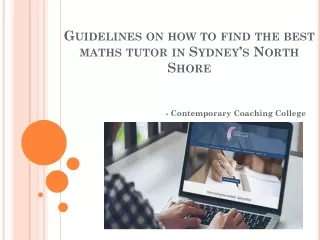 guidelines on how to find the best maths tutor in sydney s north shore