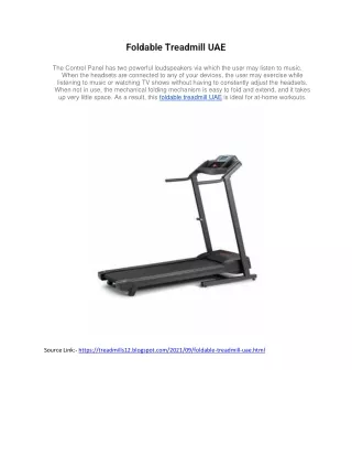 Foldable Treadmill UAE