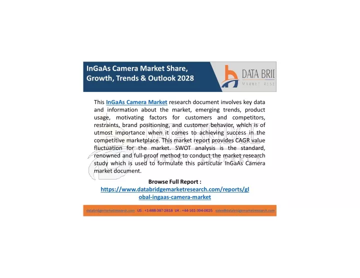ingaas camera market share growth trends outlook
