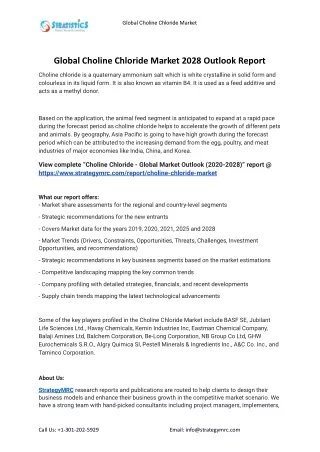 global choline chloride market