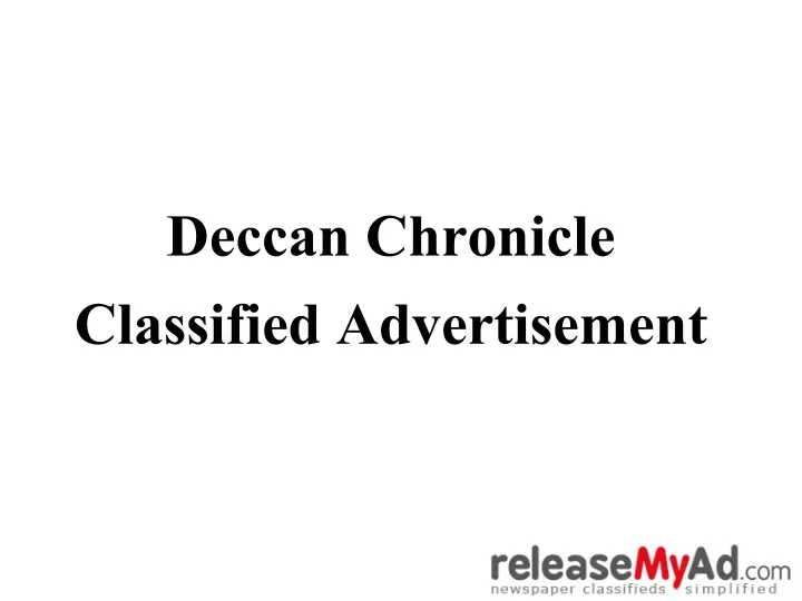 deccan chronicle classified advertisement