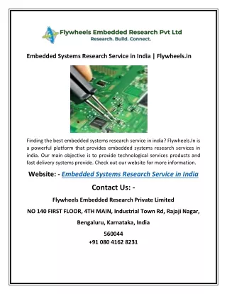 Embedded Systems Research Service in India | Flywheels.in