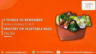 5 Things to Remember When Looking to Buy Grocery or Vegetable Bags Online - Jumbobagshop.in