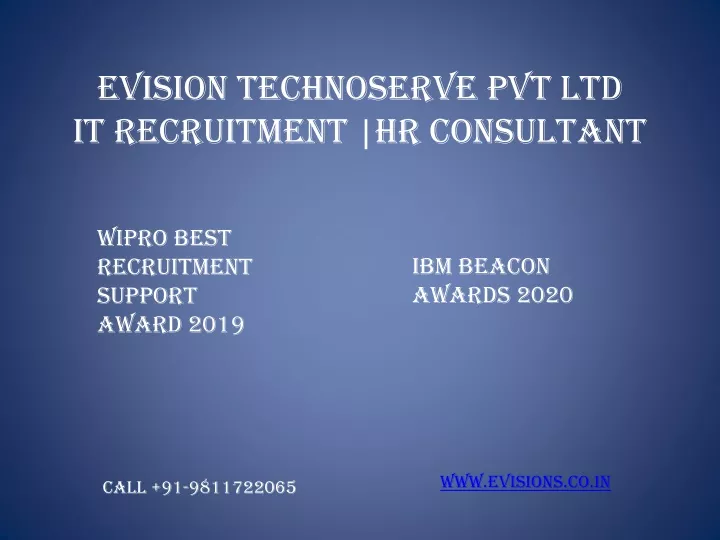 evision technoserve pvt ltd it recruitment
