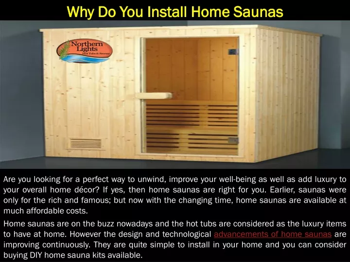 why do you install home saunas