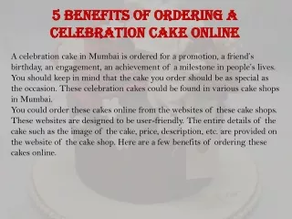 5 benefits of ordering a celebration cake online