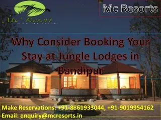 Why Consider Booking Your Stay at Jungle Lodges in Bandipur
