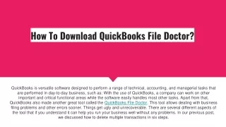 How To Download QuickBooks File Doctor_