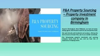 p a property sourcing property investment company in birmingham