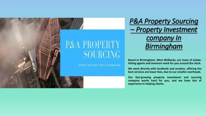 p a property sourcing property investment company in birmingham