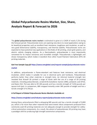global polycarbonate resins market size share