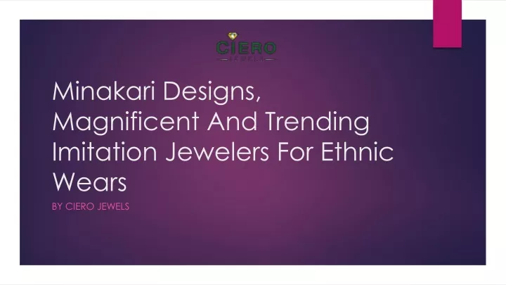 minakari designs magnificent and trending imitation jewelers for ethnic wears