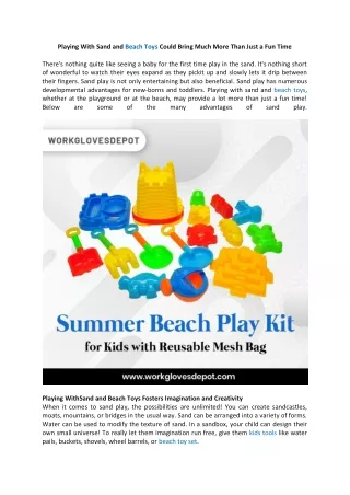 playing with sand and beach toys could bring much