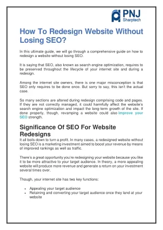 How To Redesign Website Without Losing SEO?