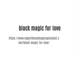 black magic for love