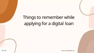Things for applying digital loan