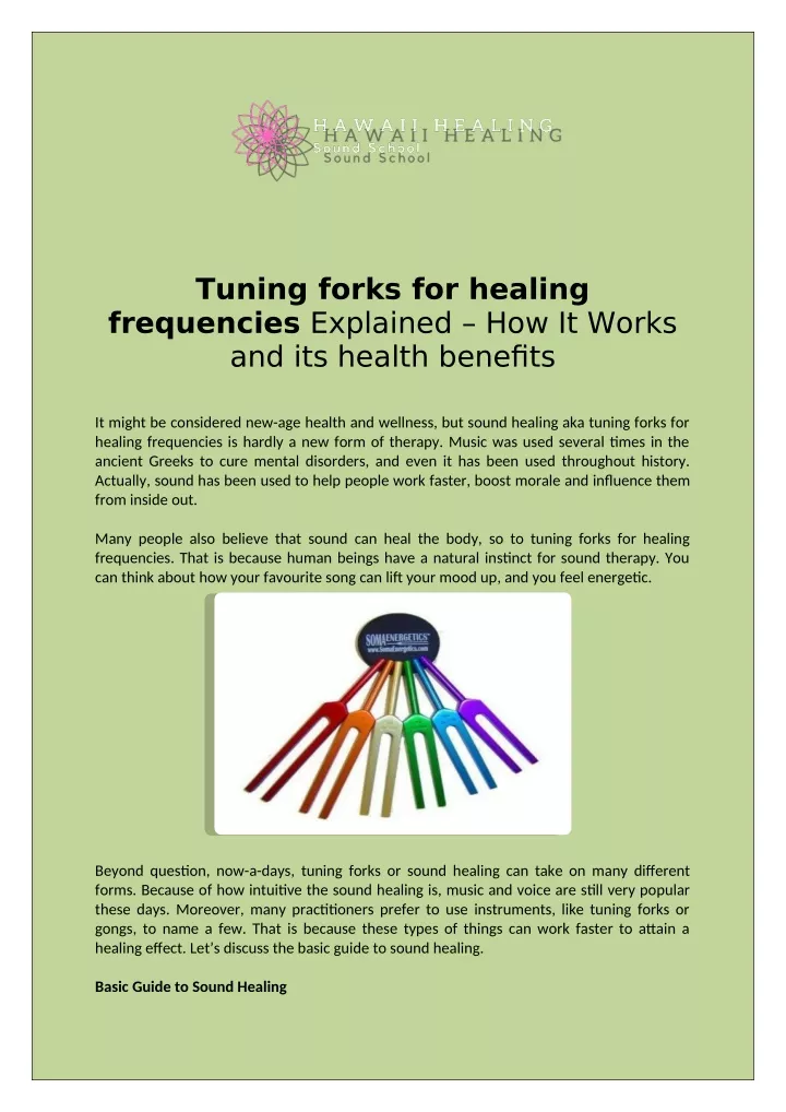 tuning forks for healing frequencies explained