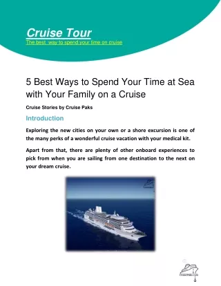 5 Best Ways to Spend Your Time at Sea with Your Family on a Cruise-CruisePaks