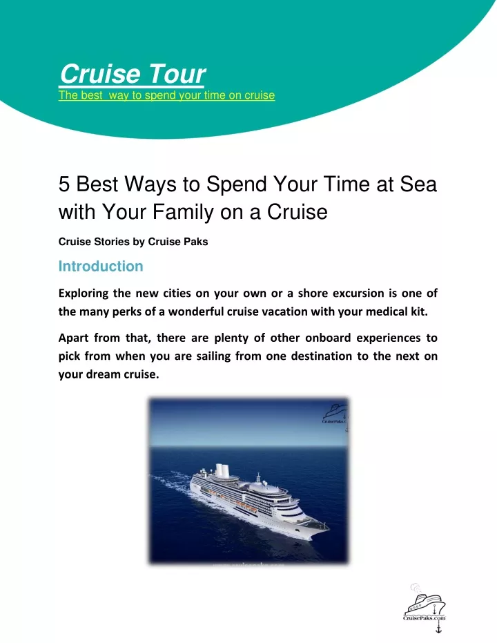 cruise tour the best way to spend your time