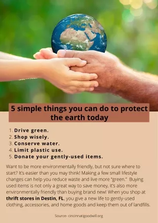 5 simple things you can do to protect the earth today