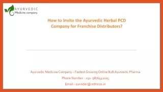 How to invite Herbal PCD Companies for Franchise