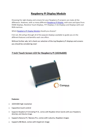 raspberry pi display module