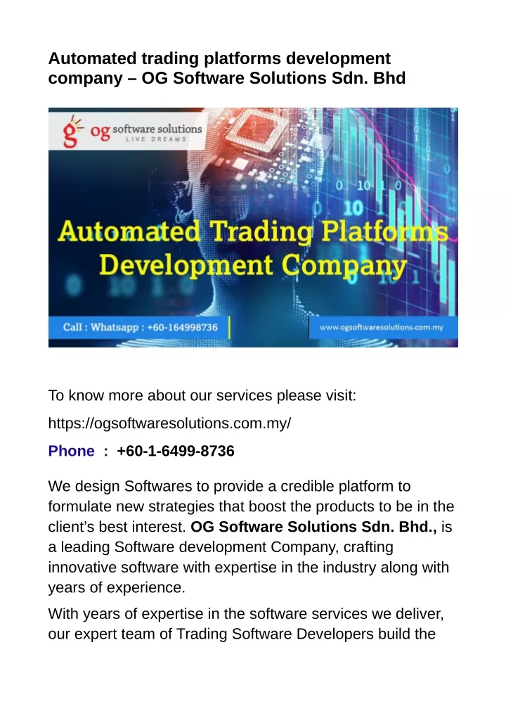 automated trading platforms development company