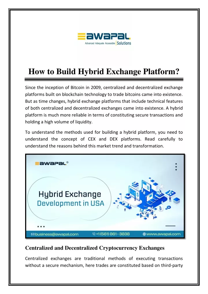 how to build hybrid exchange platform